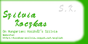 szilvia koczkas business card